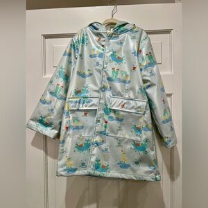 Kids' Light Blue Raincoat with Fun Print